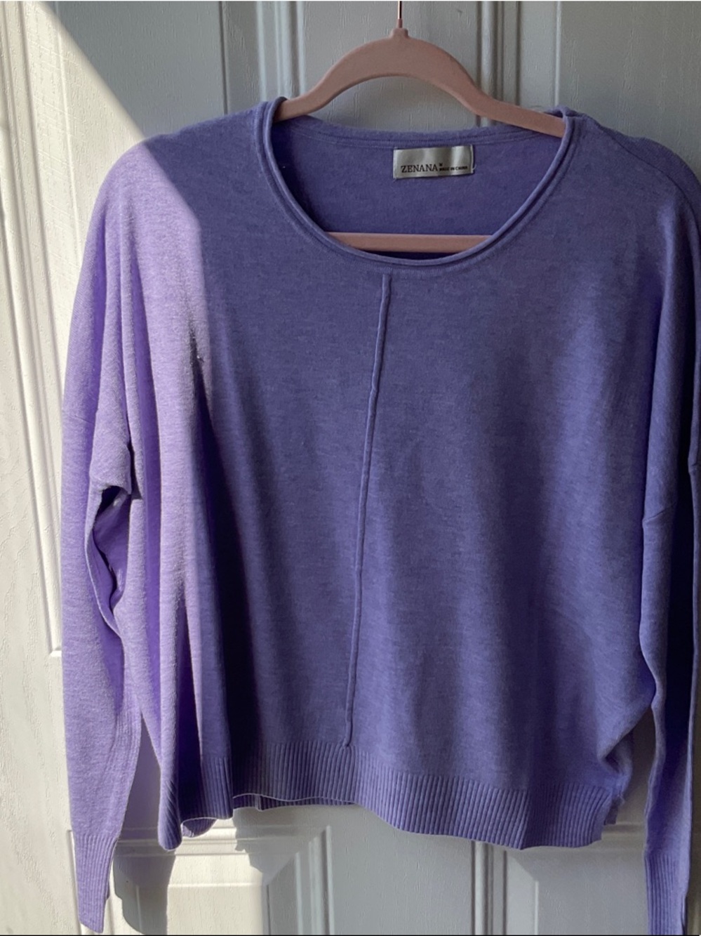 Zenana Outfitters Lavender Crewneck Sweater - Soft Purple Pullover